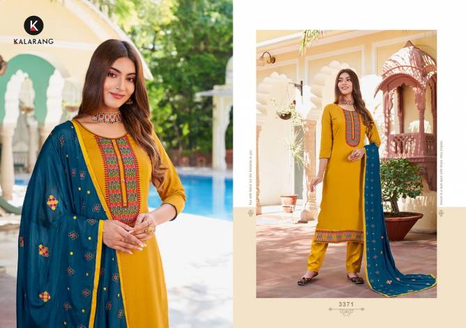 Kalarang Netra Fancy Festive Wear Silk Embroidery And Swarovski Work Designer Dress Material Collection